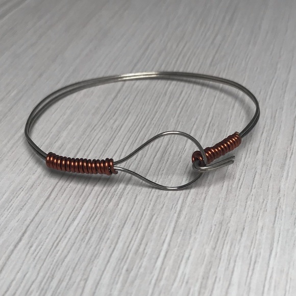 Silver plated & Bronze O Connector Bracelet Cuff - Picture 1 of 7